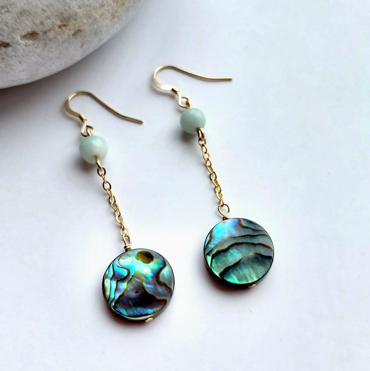 Abalone Gold Earrings