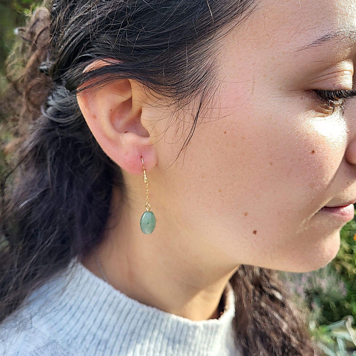 Aventurine Gold Fill Earrings