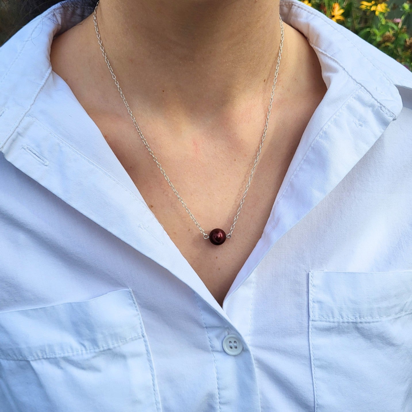 Bordeaux Pearl Necklace