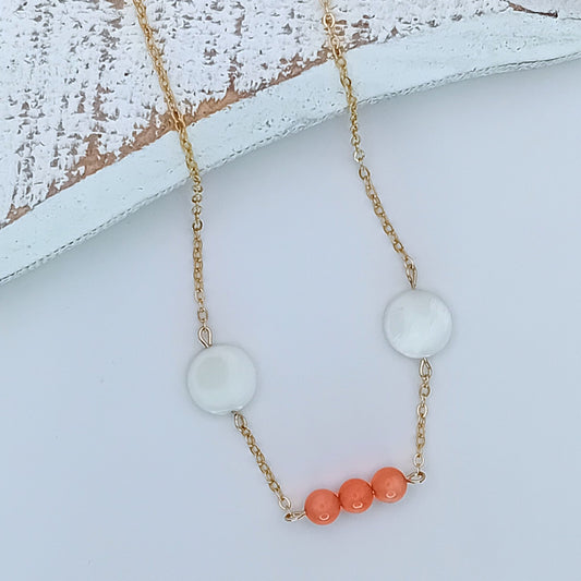 Coral & Mother of Pearl Necklace