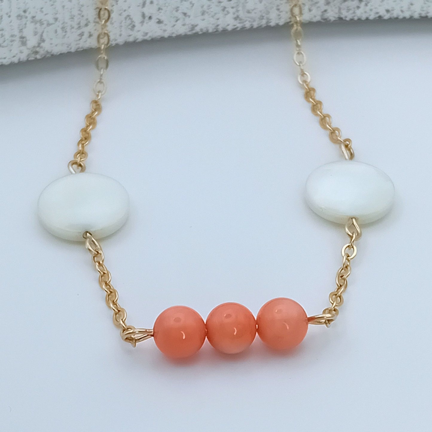 Coral & Mother of Pearl Necklace