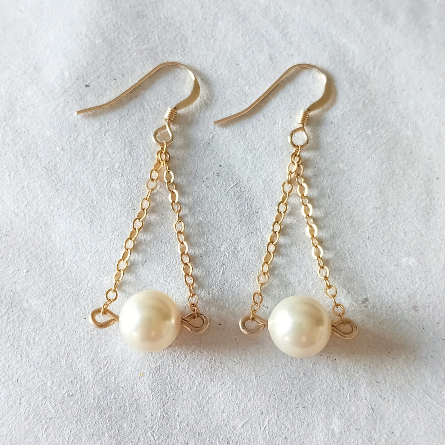 Ivory Pearl Gold Fill Earrings