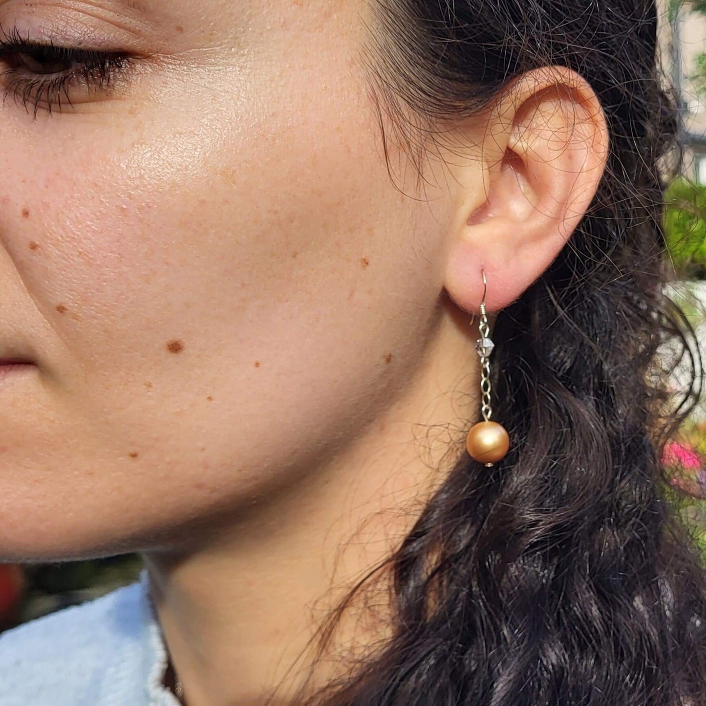 Gold Swarovski Drop Earrings
