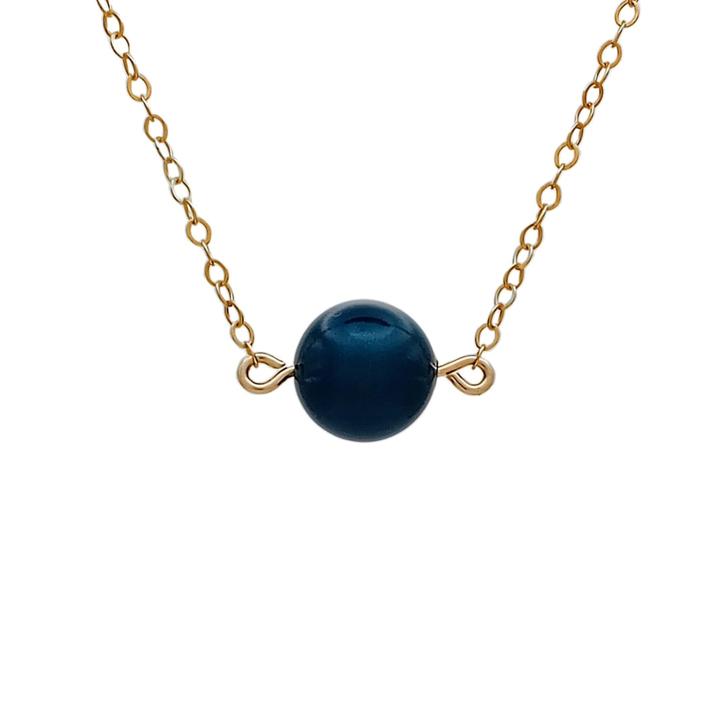 Petrol Blue Pearl Necklace