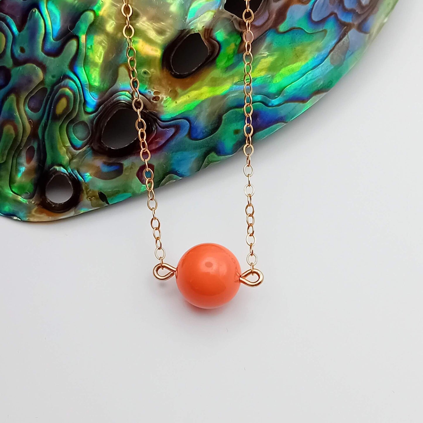 Coral Swarovski Pearl Necklace