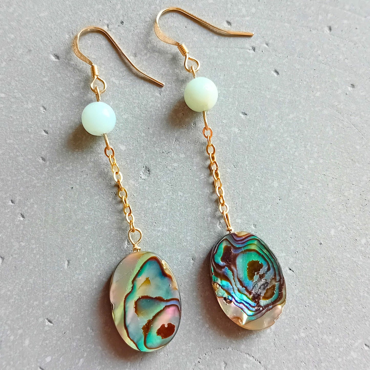Abalone Gold Earrings