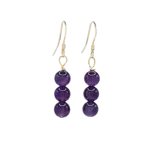 Amethyst Gold Fill Drop Earrings