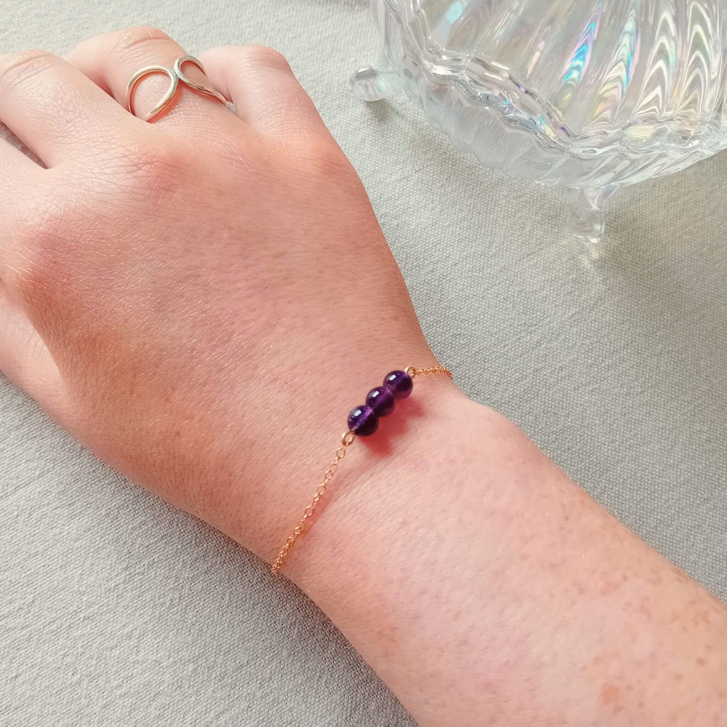 Amethyst Link Bracelet
