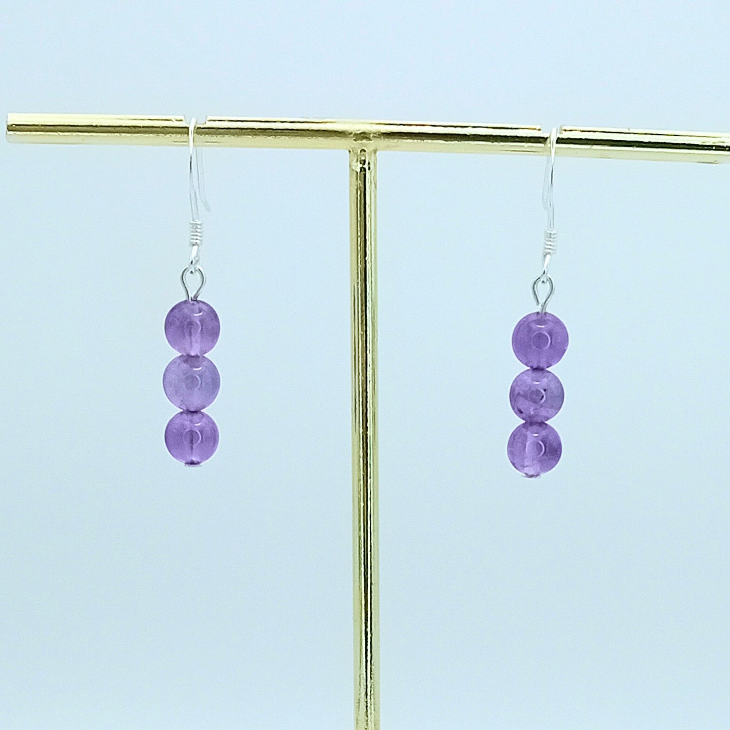 Amethyst Silver Drop Earrings