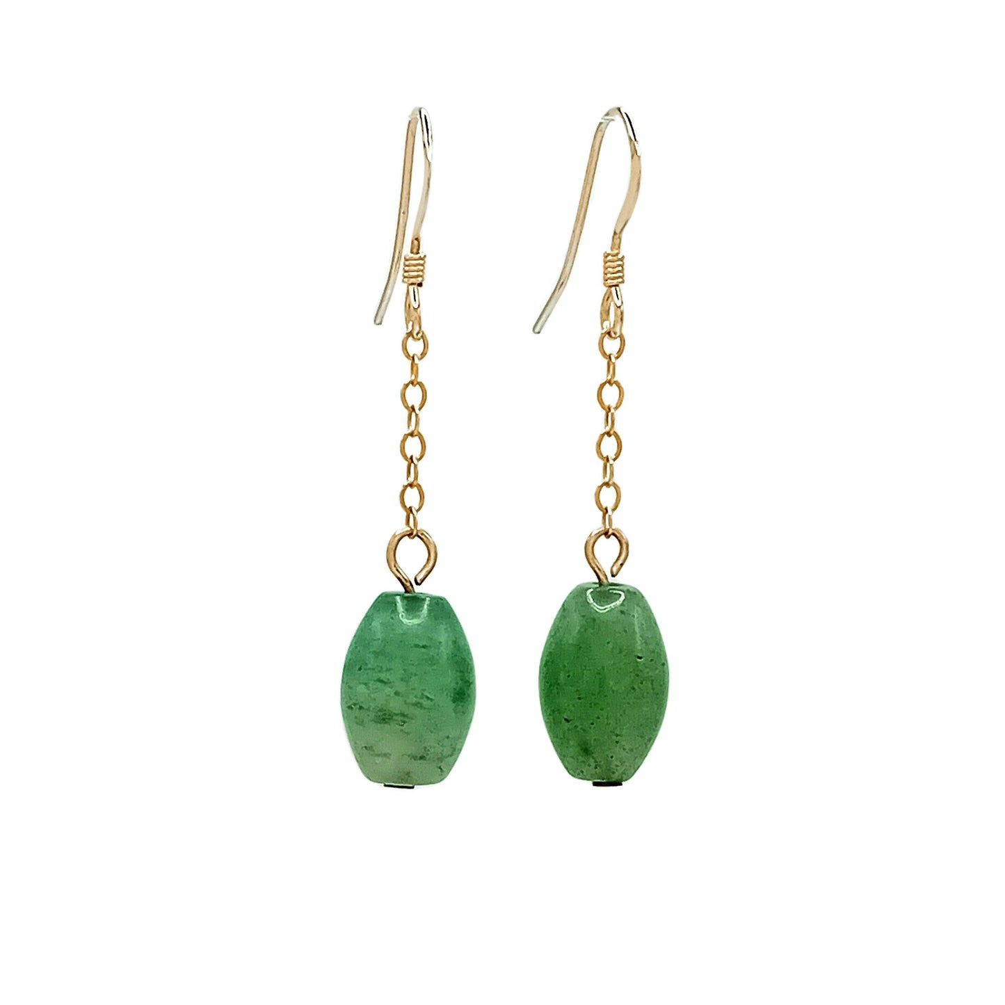 Aventurine Gold Fill Earrings