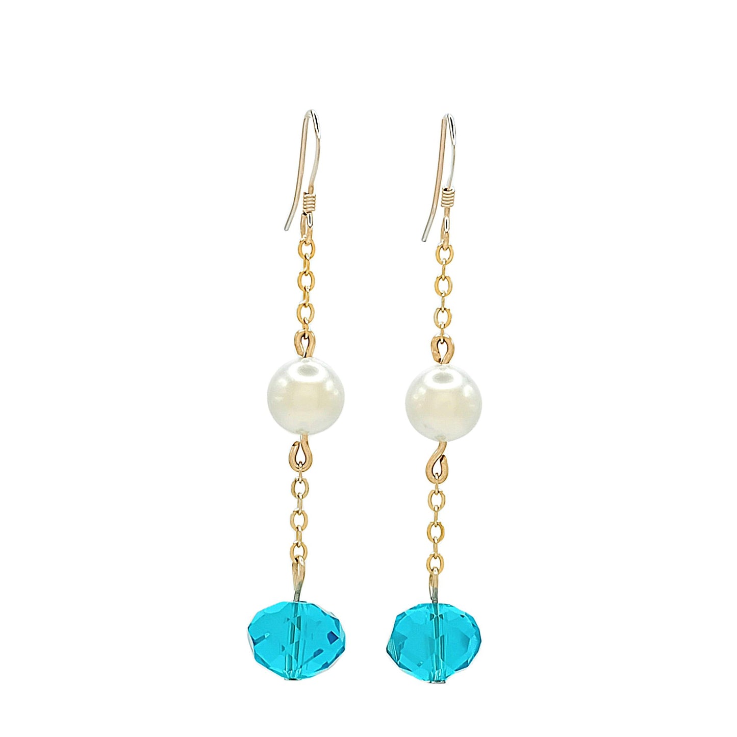 Pearl & Crystal Gold Earrings