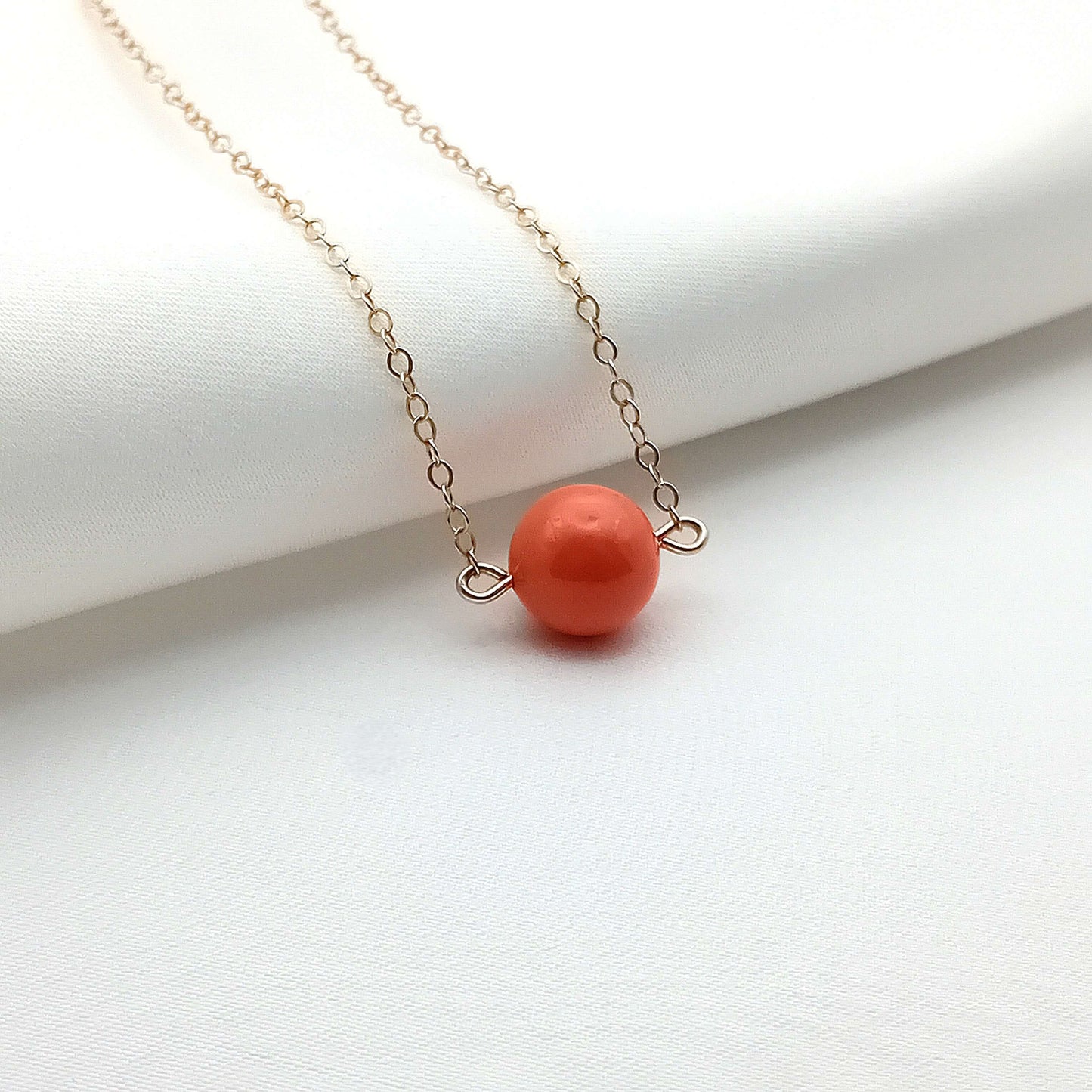 Coral Swarovski Pearl Necklace