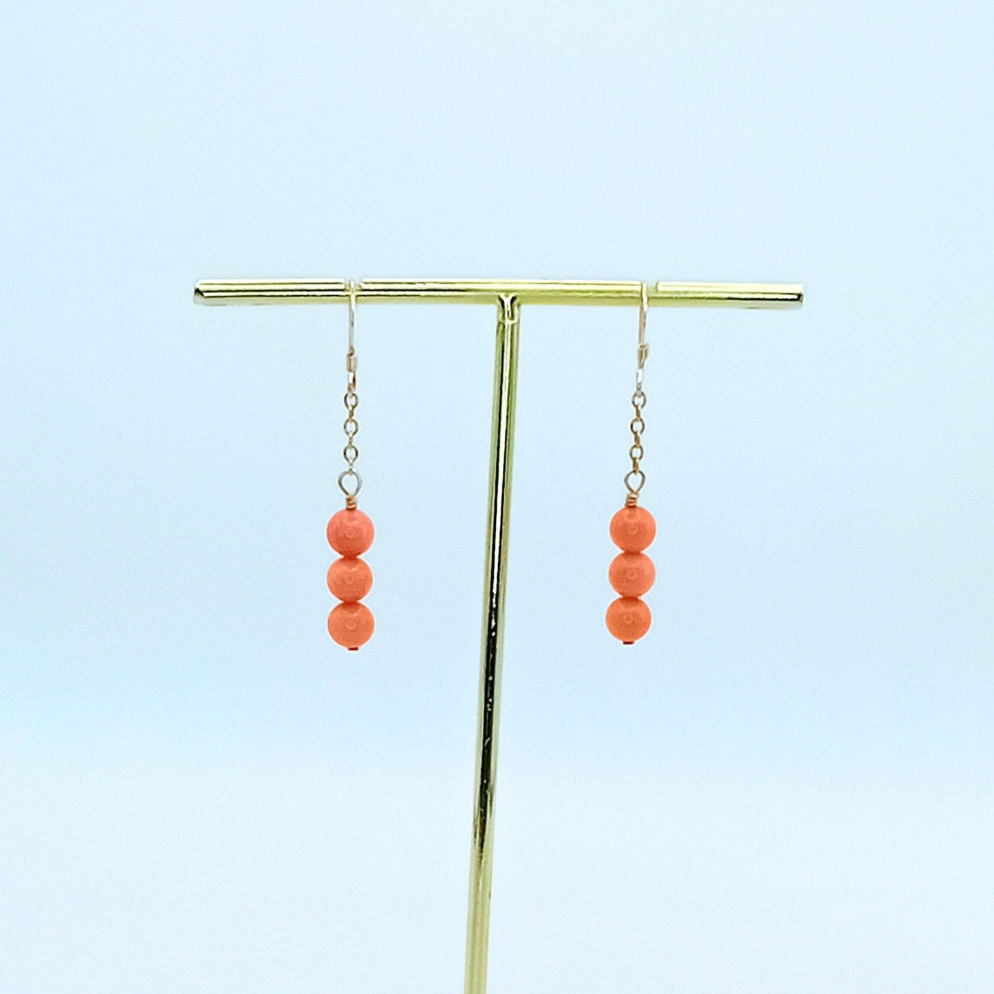 Coral Gold Earrings