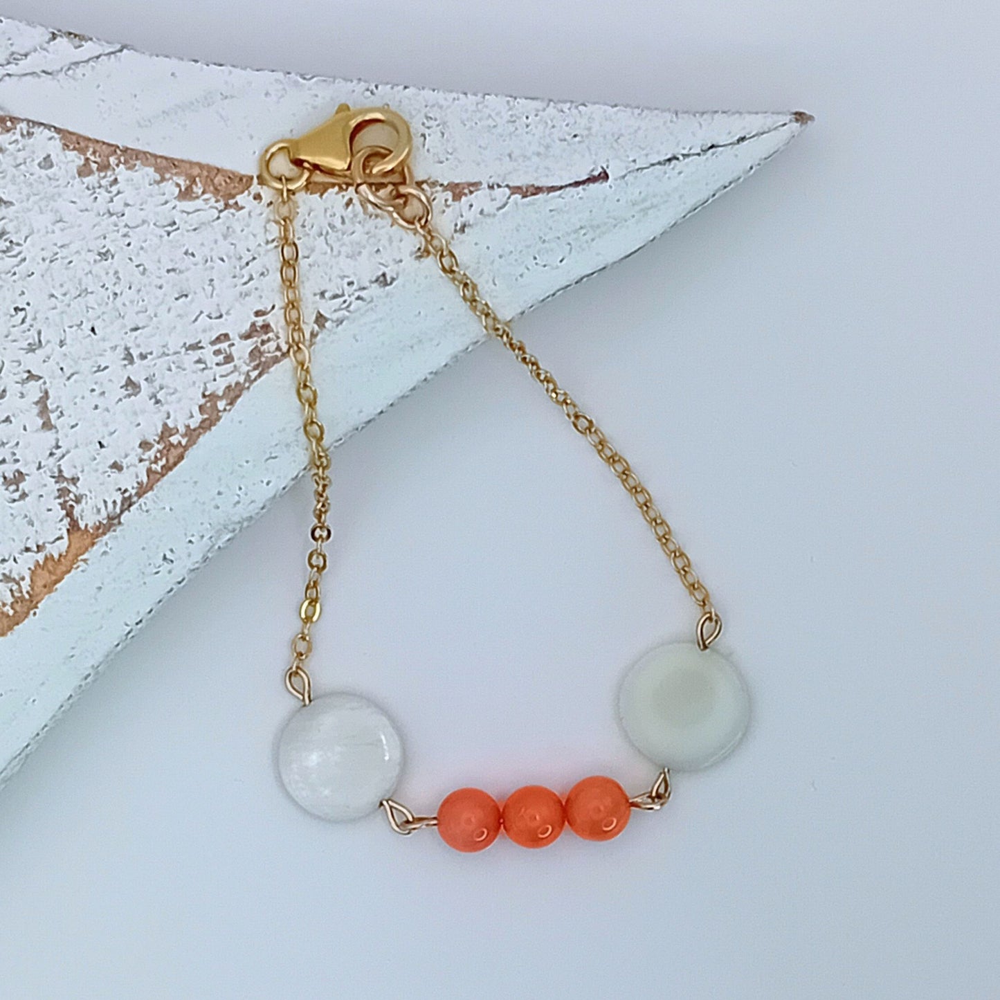 Coral & Mother of Pearl Bracelet