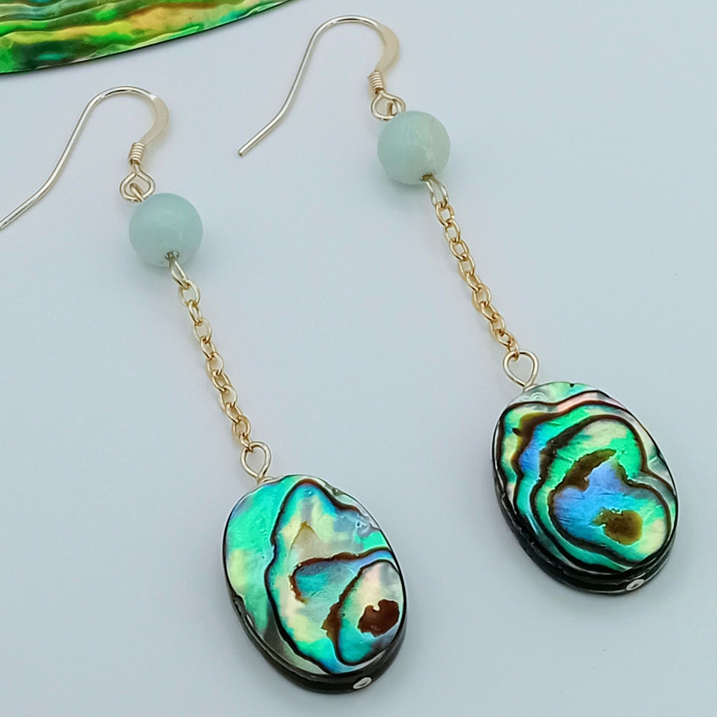 Abalone Gold Earrings