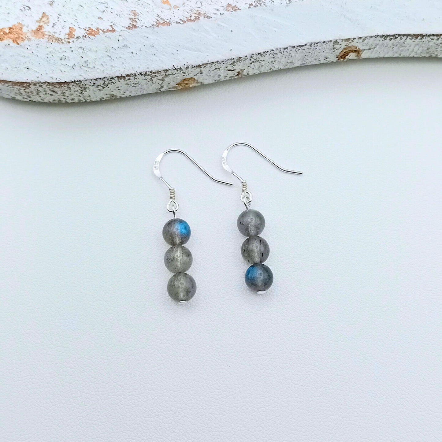 Silver Labradorite Earrings