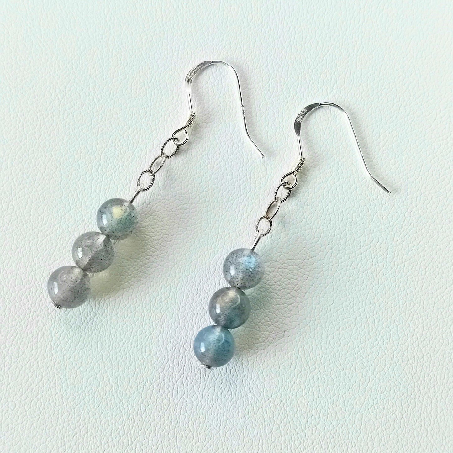 Labradorite Silver Link Earrings