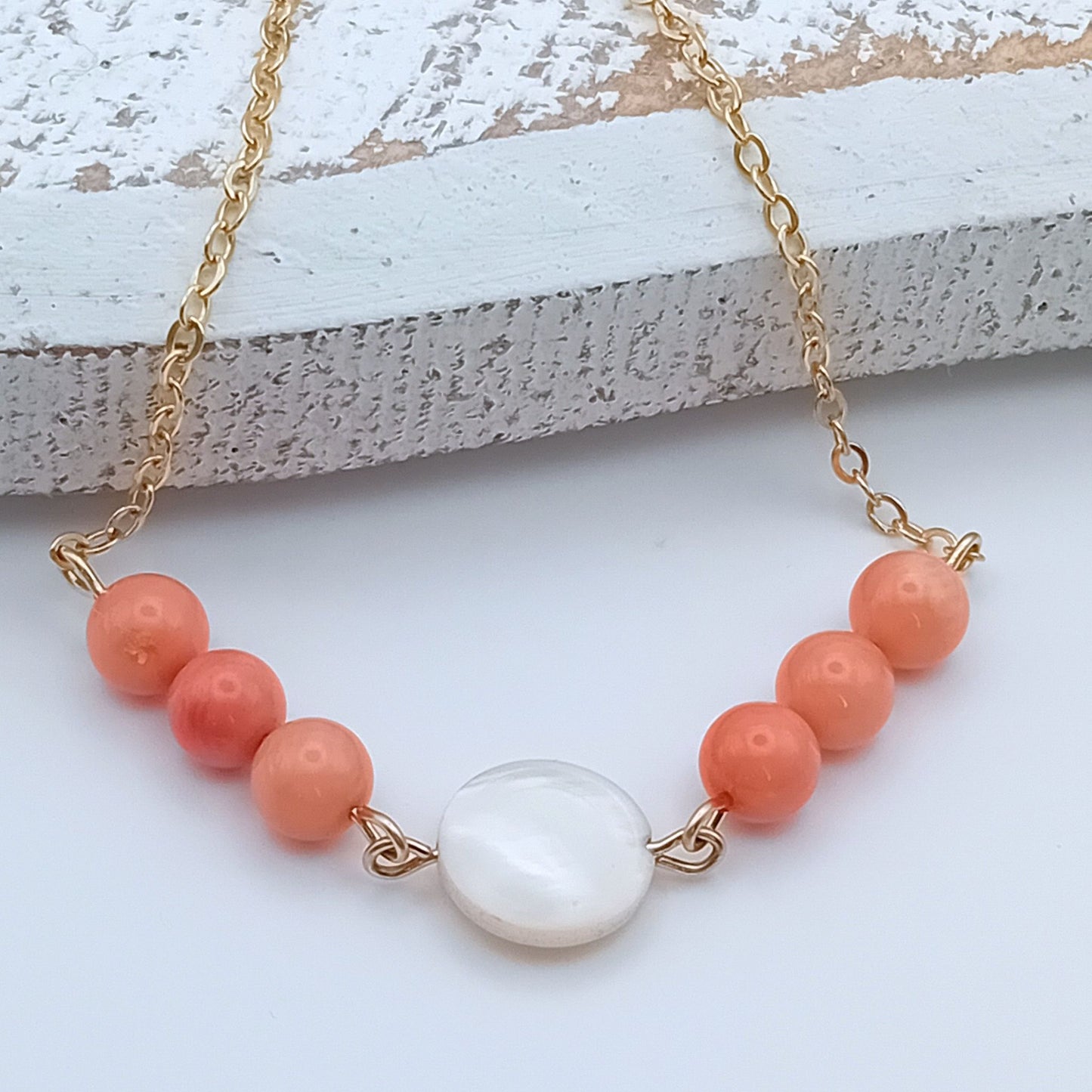 Mother of Pearl & Coral Bracelet