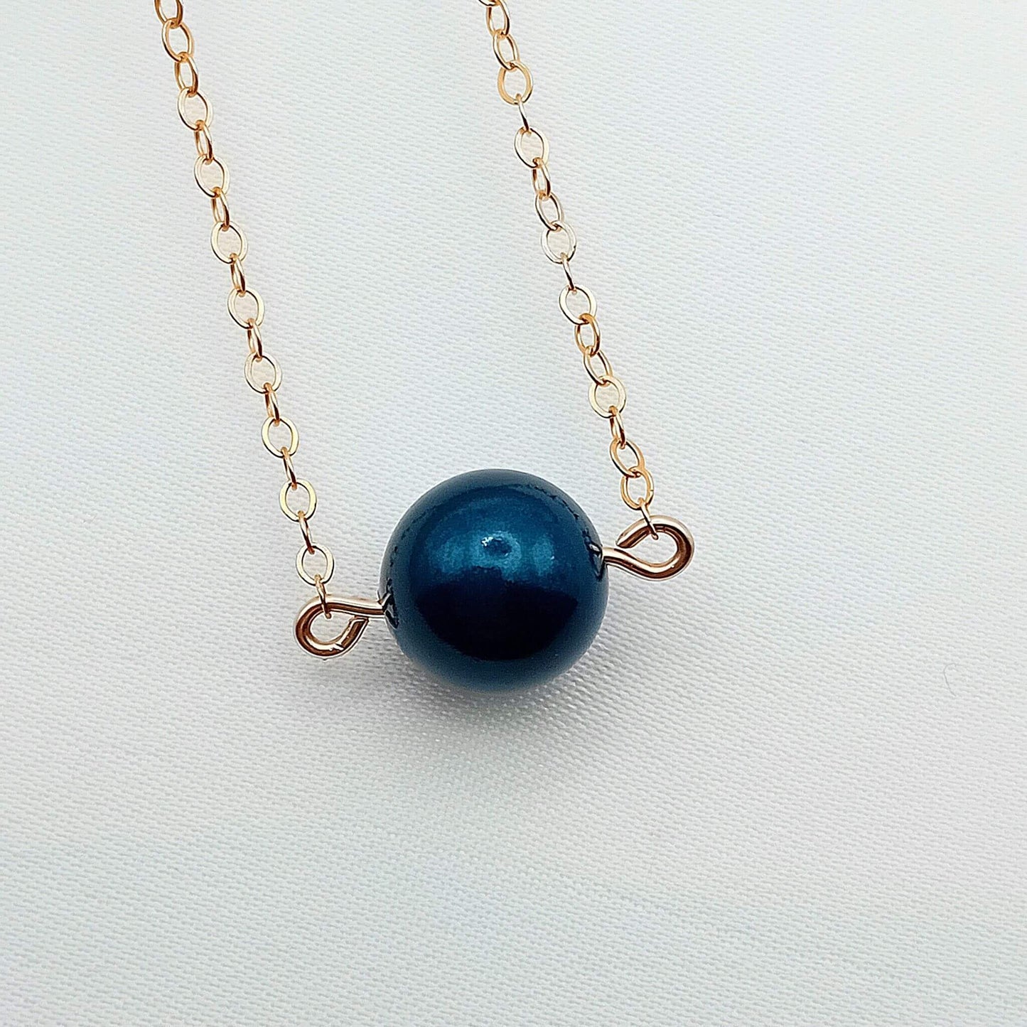 Petrol Blue Pearl Necklace