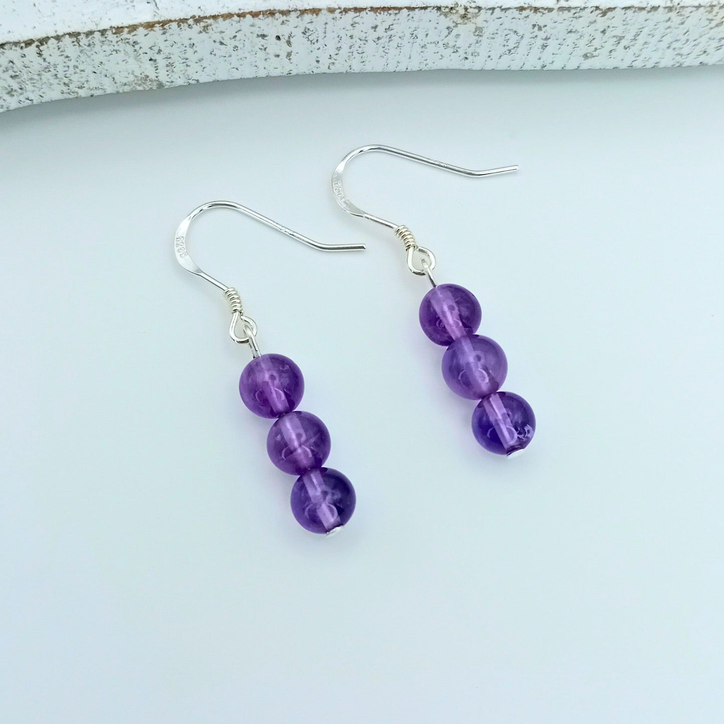 Amethyst Silver Drop Earrings