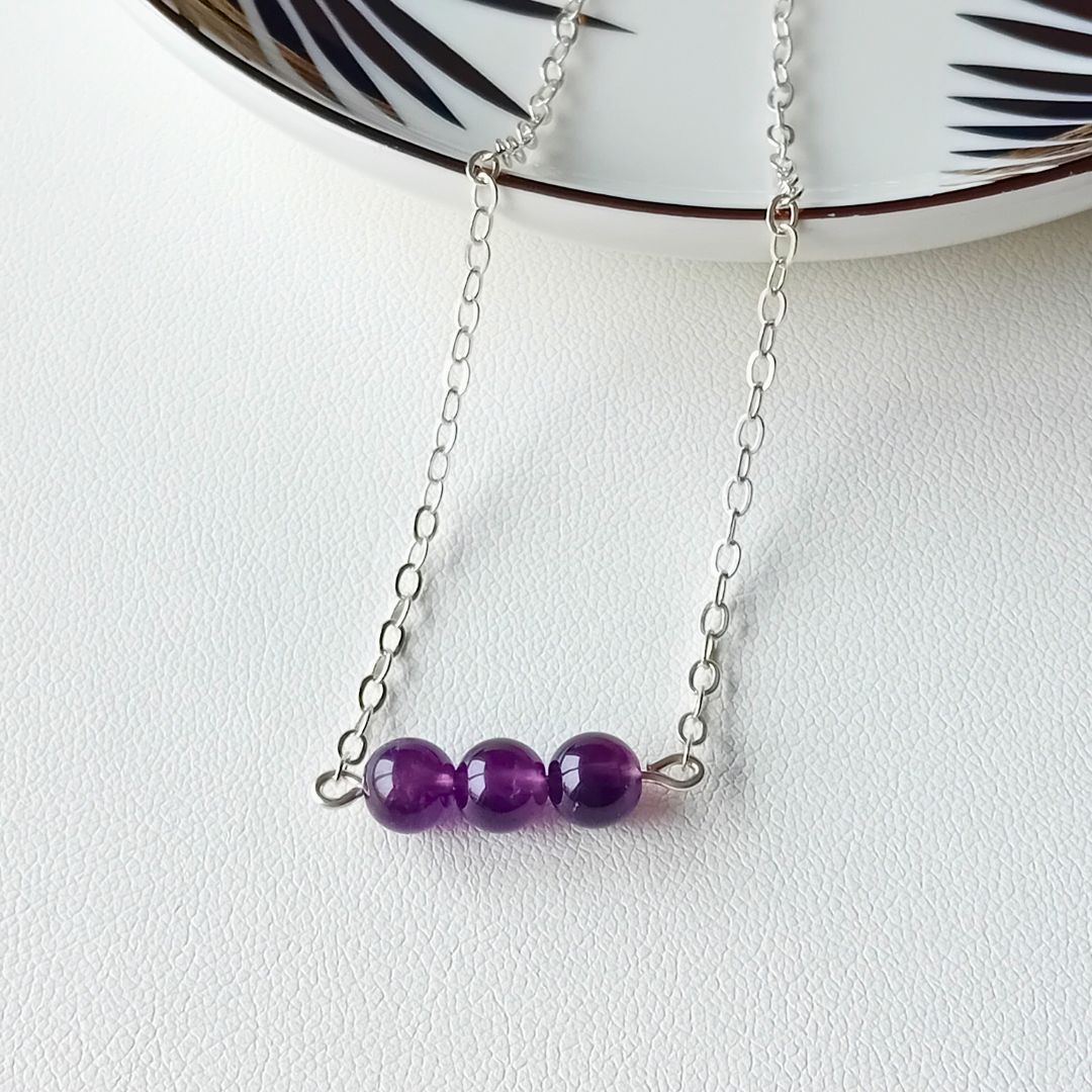 Amethyst Silver Necklace