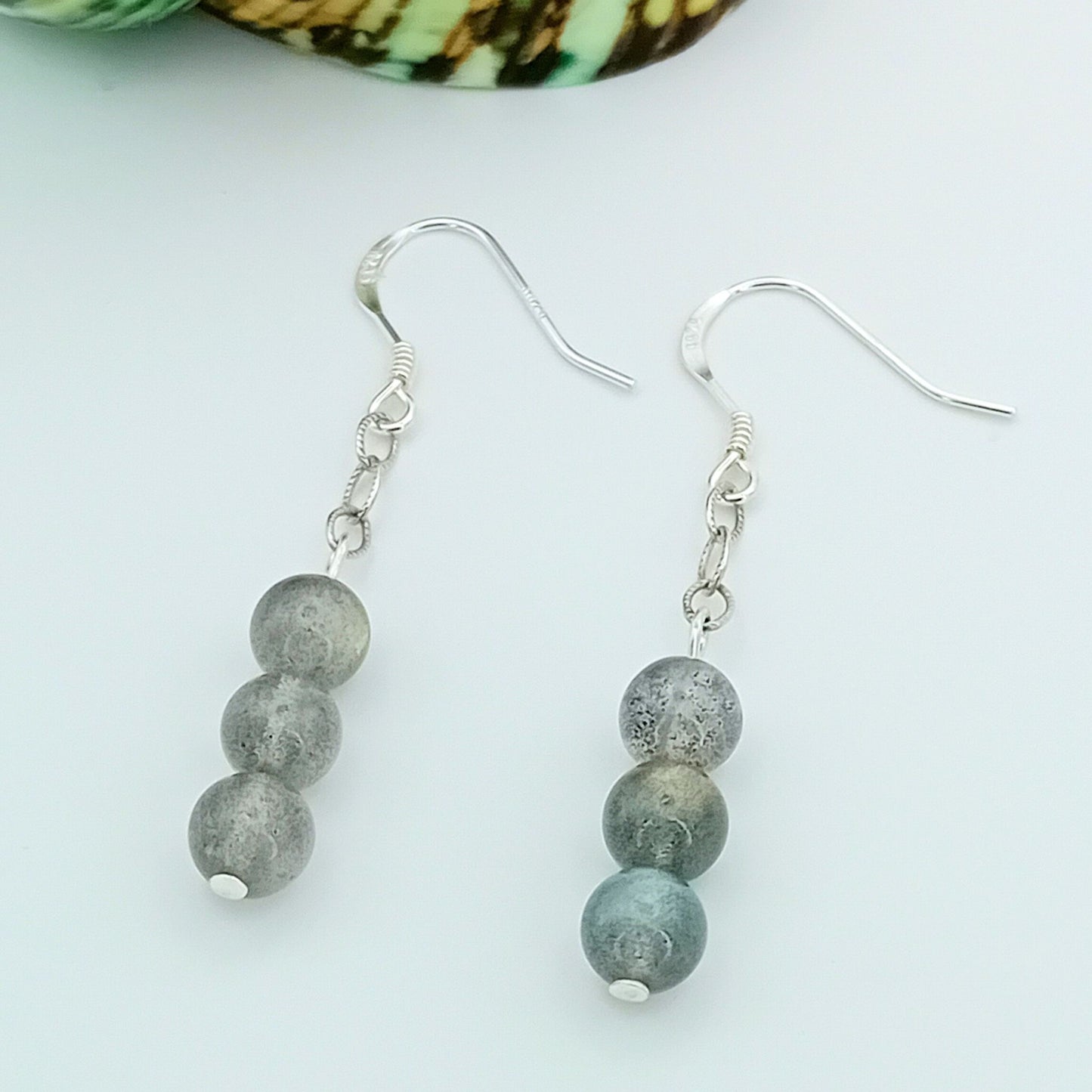 Labradorite Silver Link Earrings