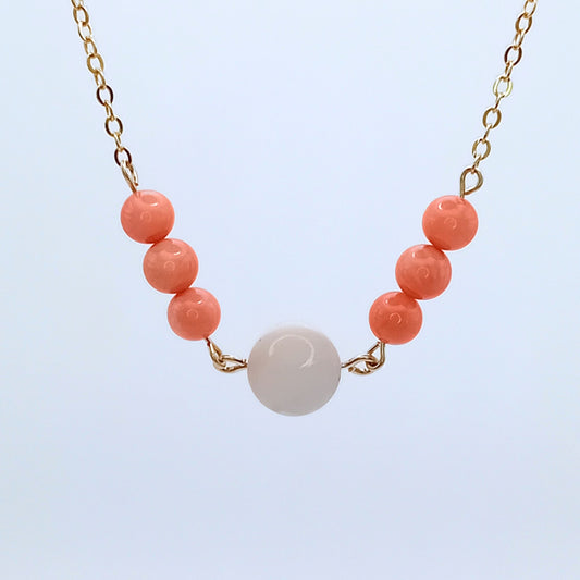 Mother of Pearl & Coral Necklace