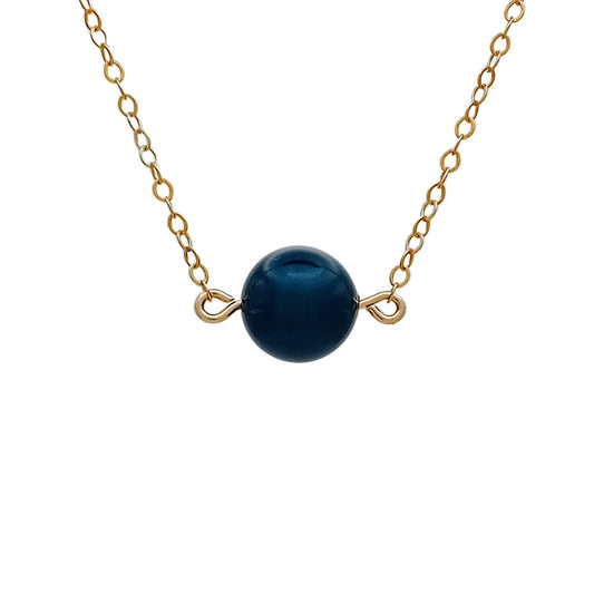 Petrol Blue Pearl Necklace