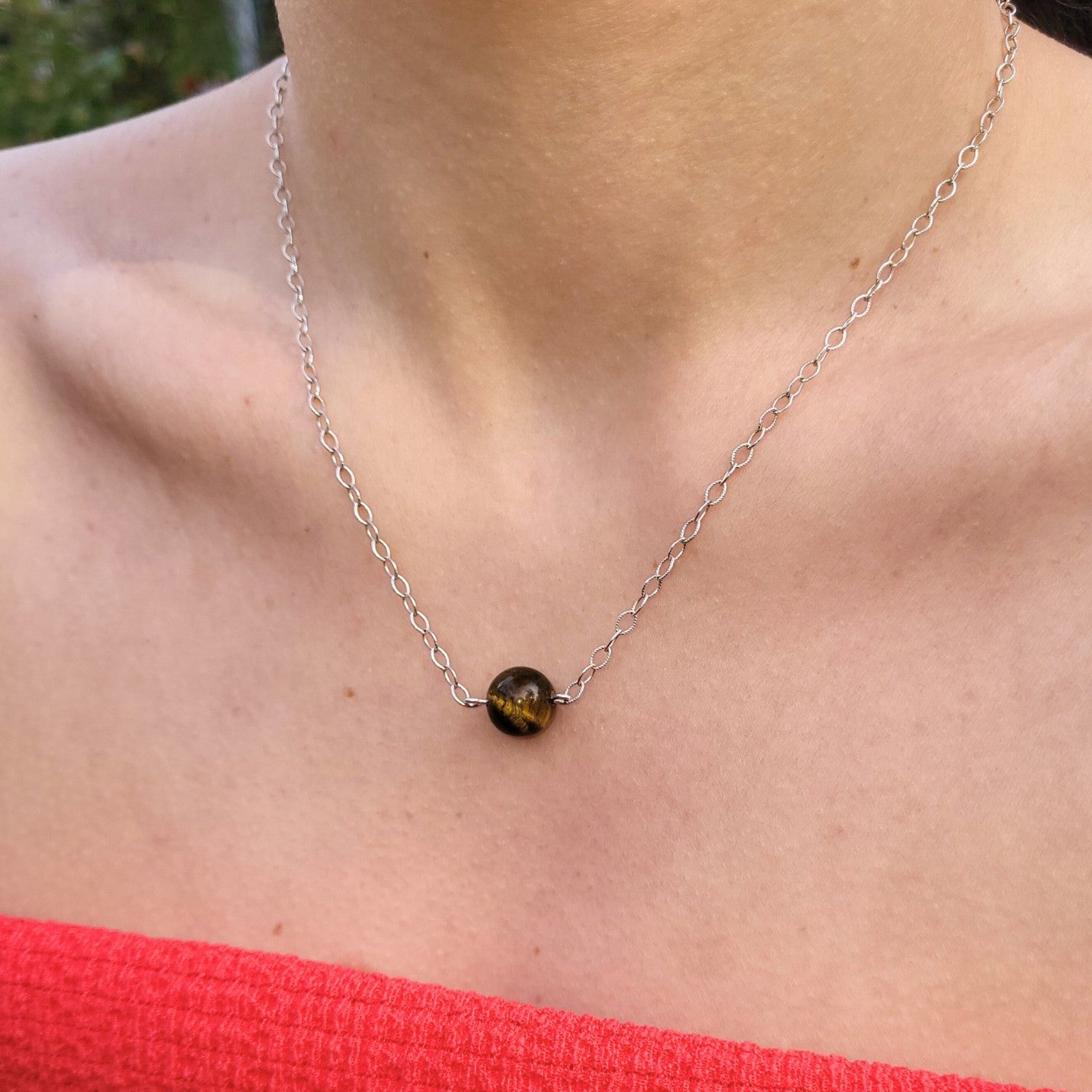 Tiger’s Eye Sterling Silver Necklace