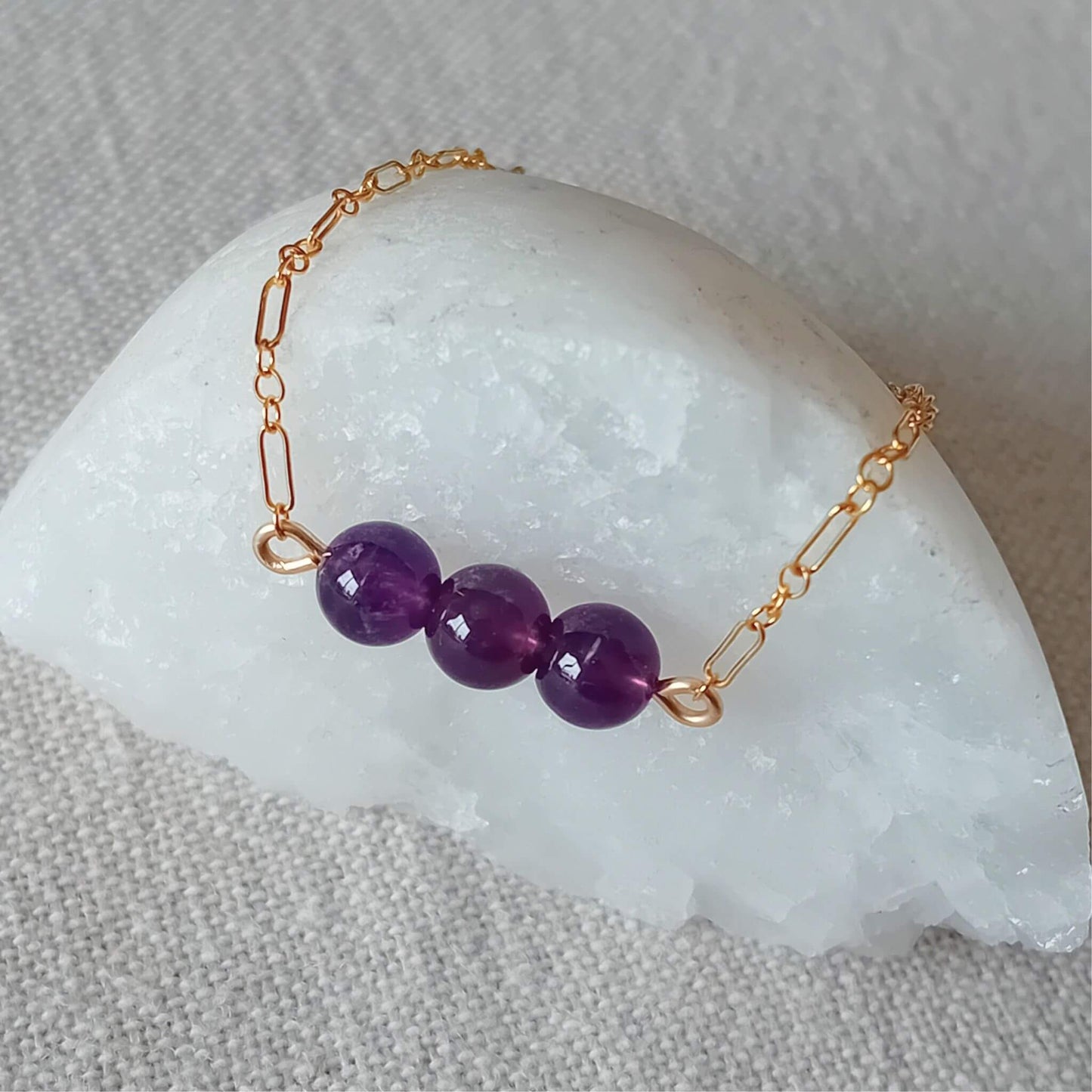 Amethyst Gold Fill Bracelet