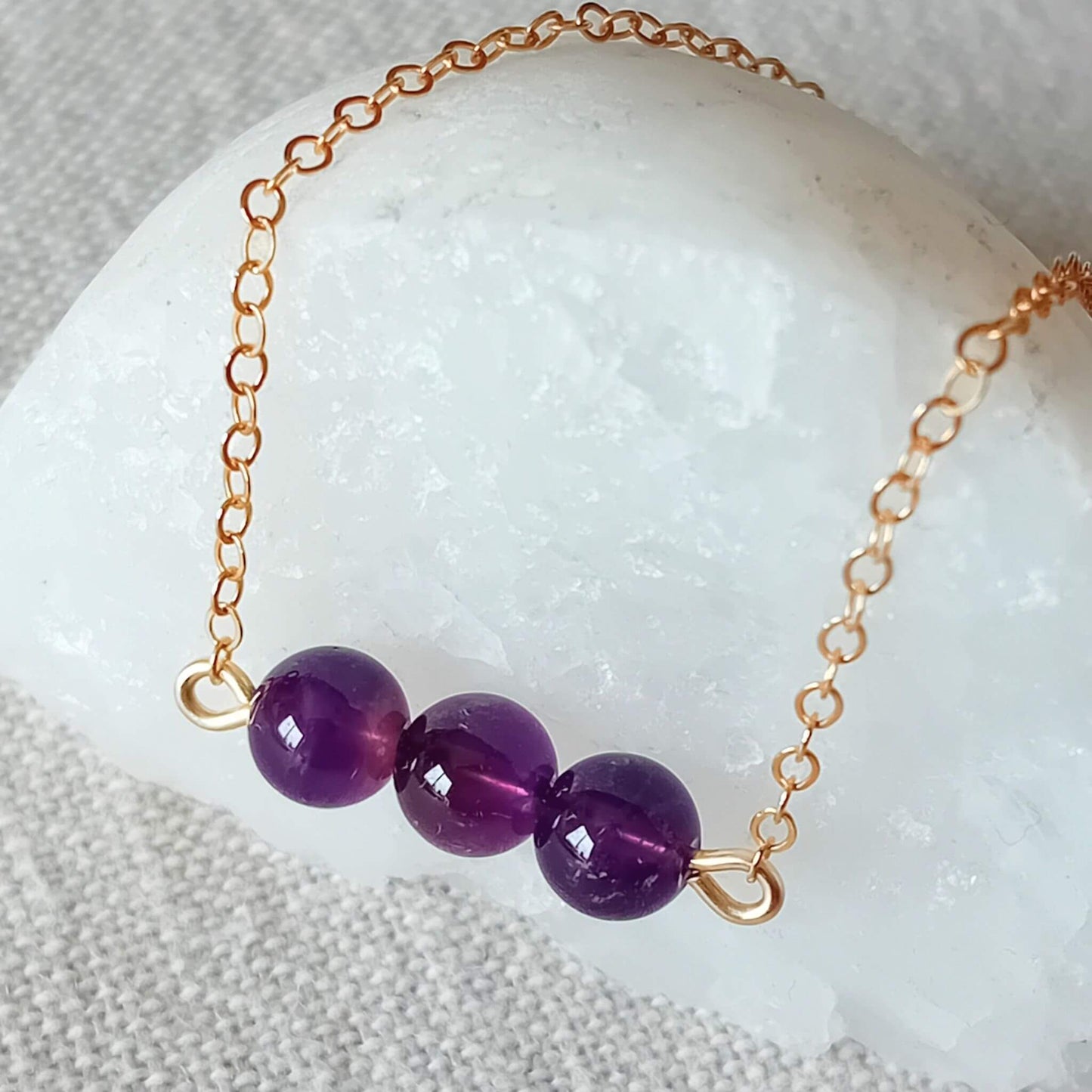 Amethyst Link Bracelet