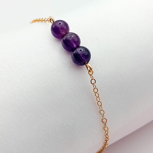 Amethyst Link Bracelet