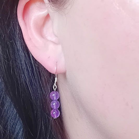 Amethyst Silver Drop Earrings