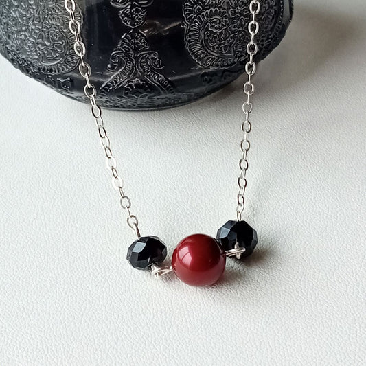Swarovski Pearl &  Onyx Necklace