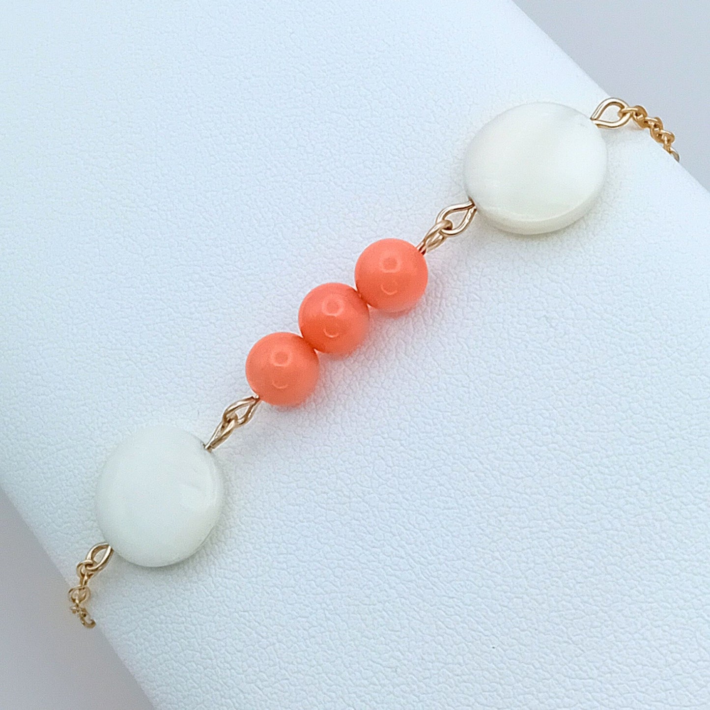 Coral & Mother of Pearl Bracelet