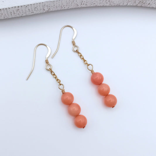 Coral Gold Earrings