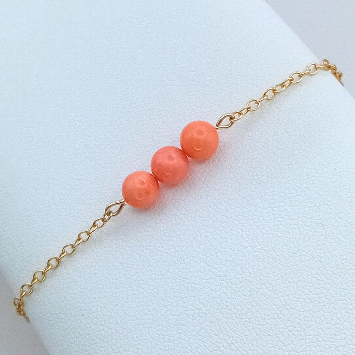 Coral Gold Fill Bracelet