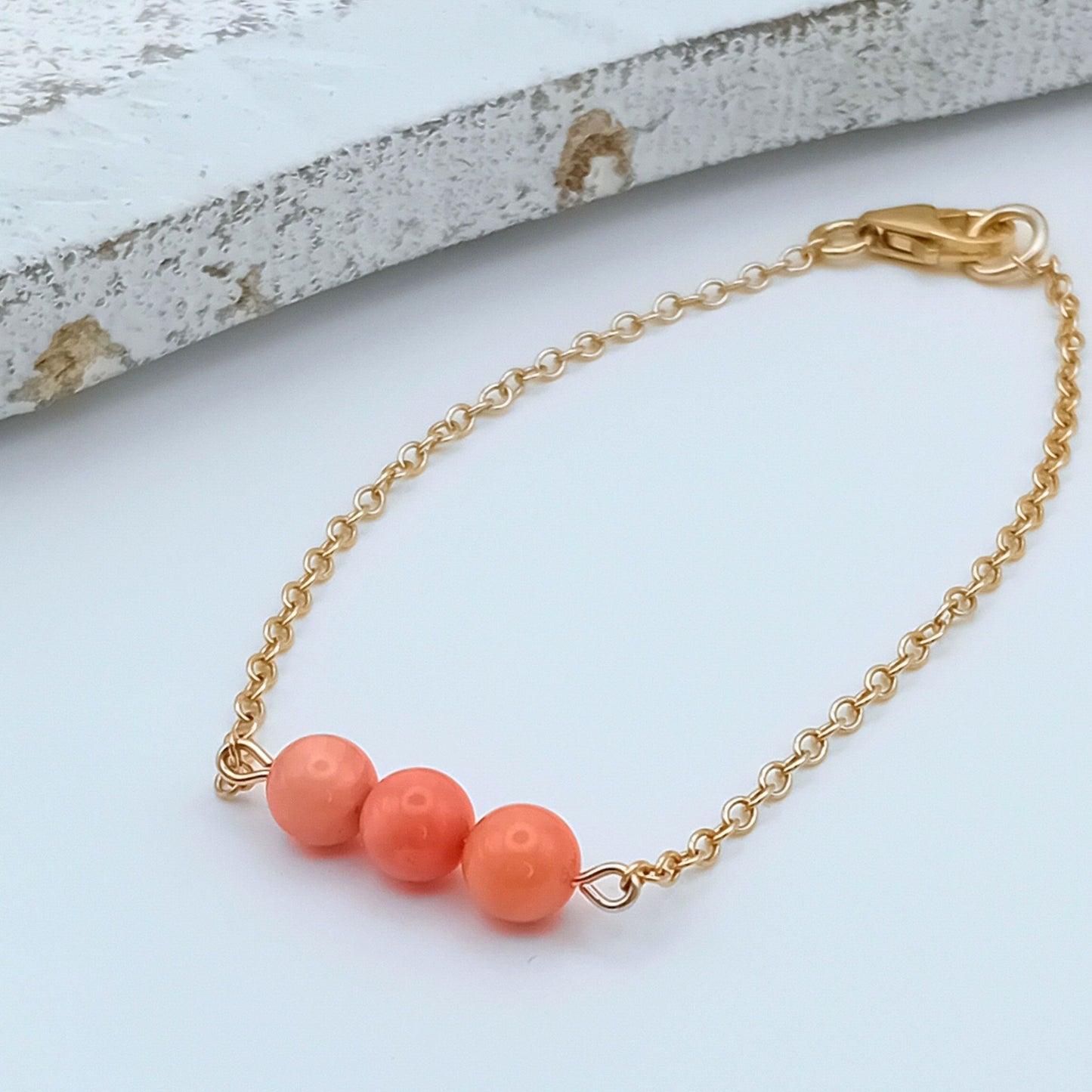 Coral Gold Fill Bracelet