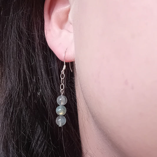 Labradorite Silver Link Earrings