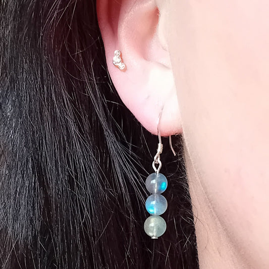 Silver Labradorite Earrings