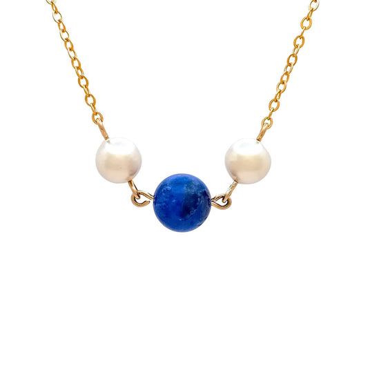 Lapis and Pearl Necklace