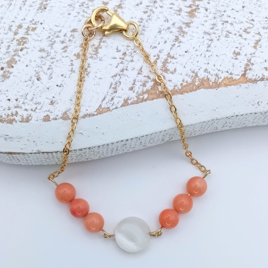 Mother of Pearl & Coral Bracelet