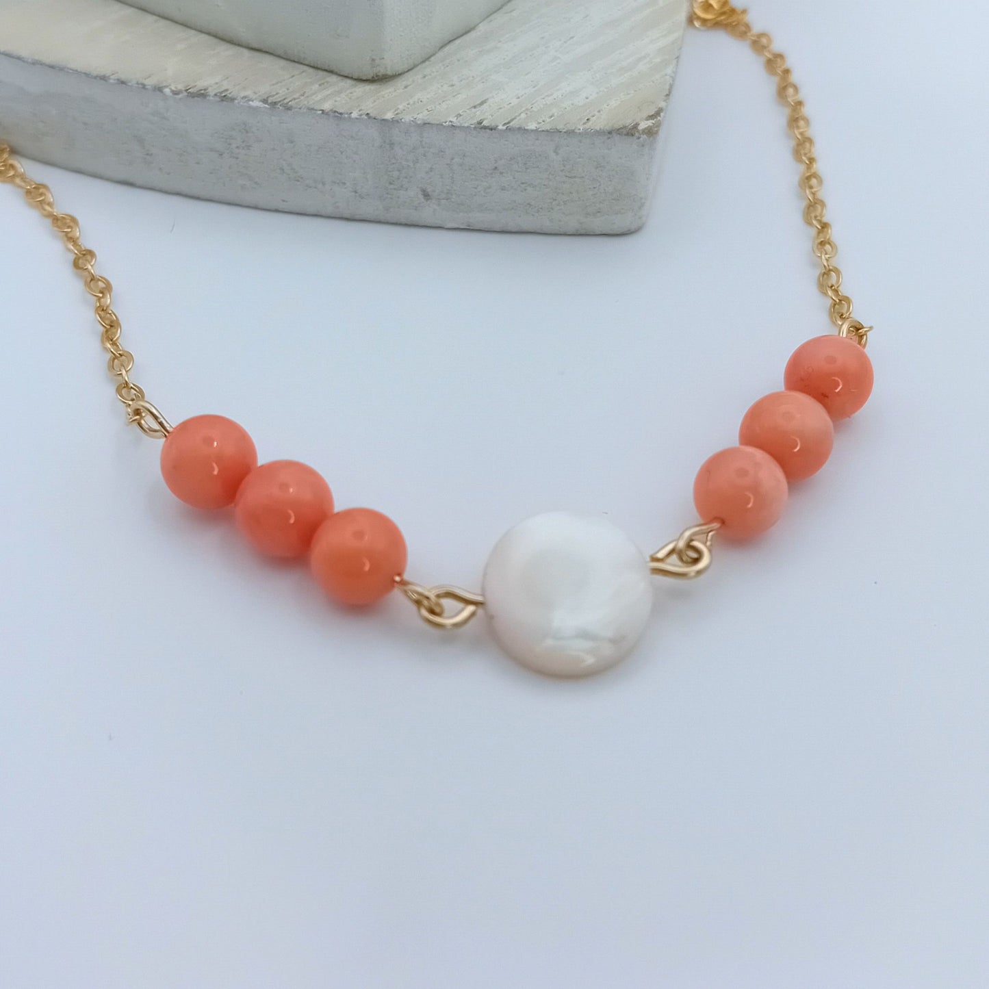 Mother of Pearl & Coral Necklace