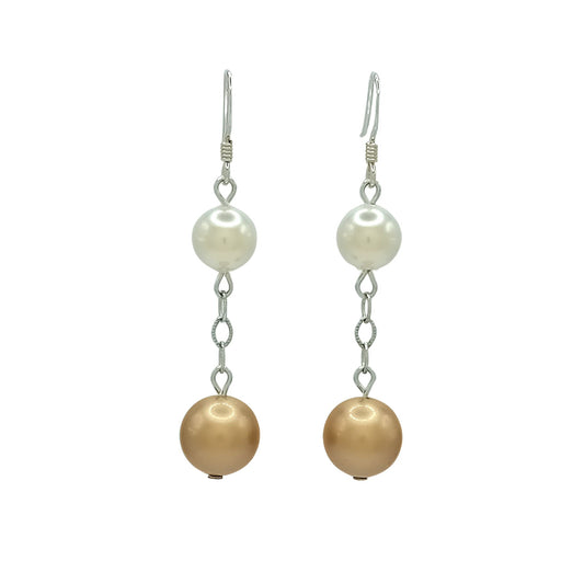 Gold & Ivory Pearl Earrings