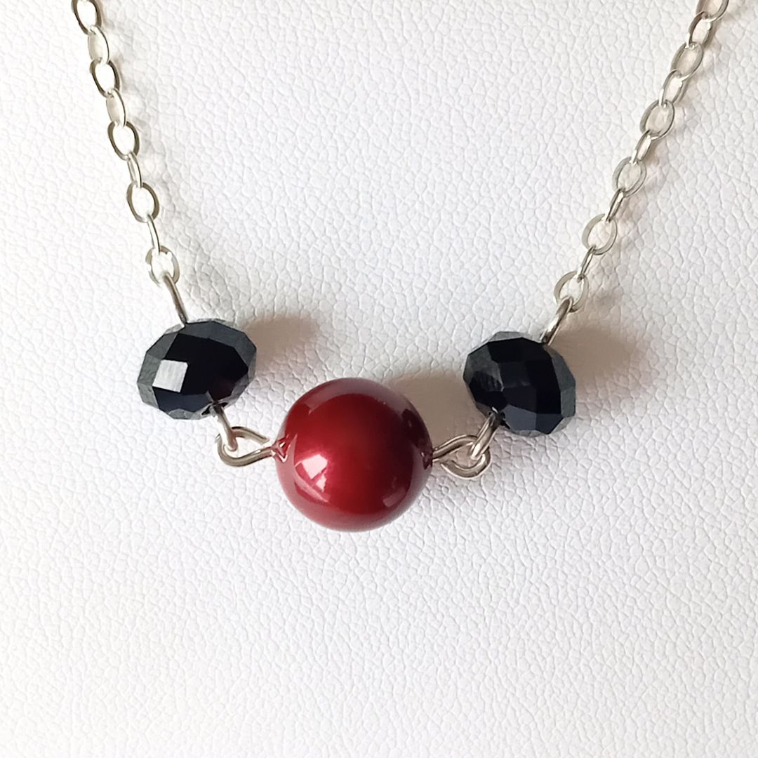 Swarovski Pearl &  Onyx Necklace