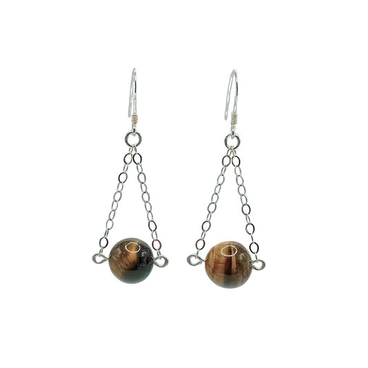 Tiger's Eye Chain Earrings